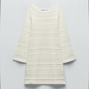 ZARA white knit cotton dress, NWT